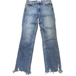 Paige Jeans Cindy Destroyed Hem Crop Size 27 Medium Wash Mid Rise
